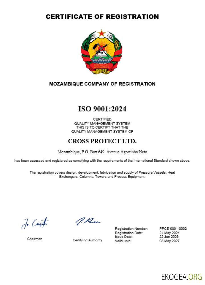 Modèle Word et PDF de certificat d'enregistrement de société au Mozambique